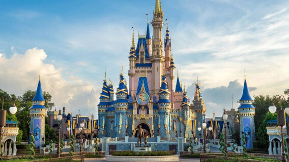 Cinderella's castle 50th Anniversary celebration at the Magic Kindom Park, Walt Disney World