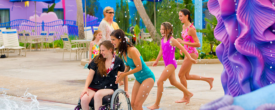 Guests enjoying The Big Blue Pool at Disney's Art of Animation Resort