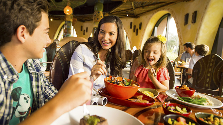 Family having a meal at Sanaa in Animal Kingdom Lodge