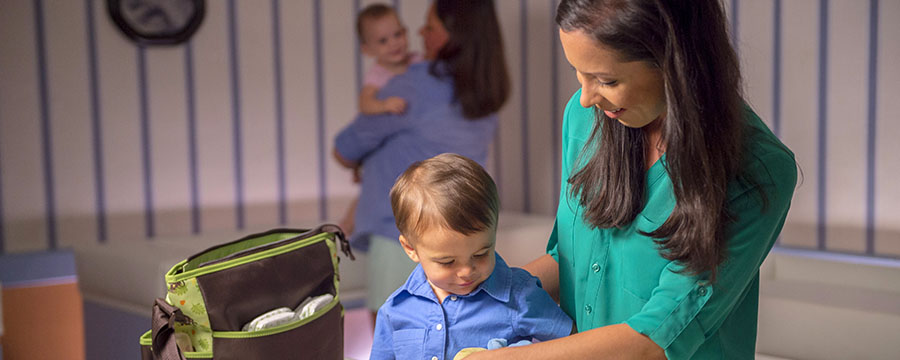 Mother with baby at a Disney Baby Care Centre