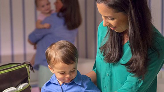 Mother with baby at a Disney Baby Care Centre