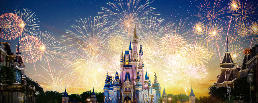 50th Anniversary fireworks Cinderella castle