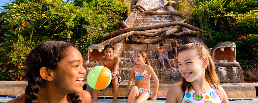 Teens in the pool at Coronado Springs