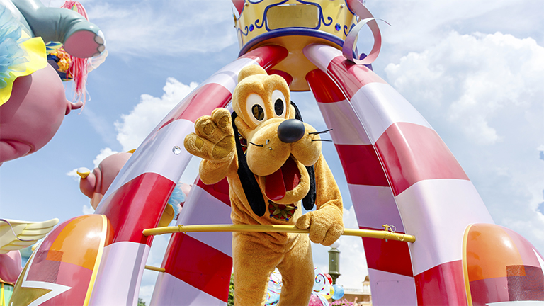 Pluto in Festival of Fantasy at Magic Kingdom